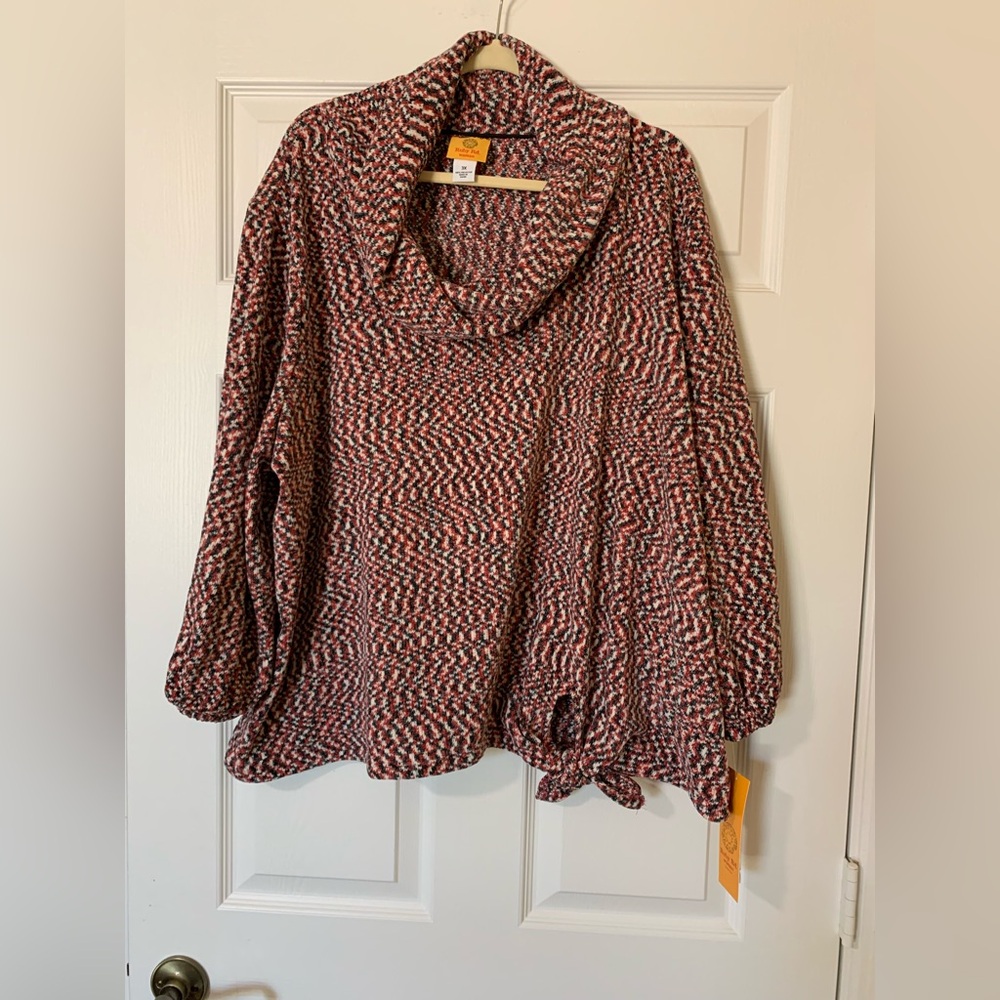 NWT Ruby Rd. Women’s‎ Multicolored Cowl Neck Pullover Knit Sweater Plus Size 3X